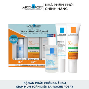 Bộ sản phẩm giảm mụn chống nắng La Roche Posay